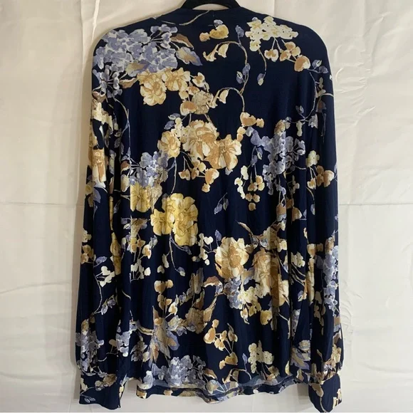 NWT Lauren Ralph Lauren Floral Tie-Neck Stretch Jersey Long Sleeve Plus, Size 2X - Picture 11 of 12